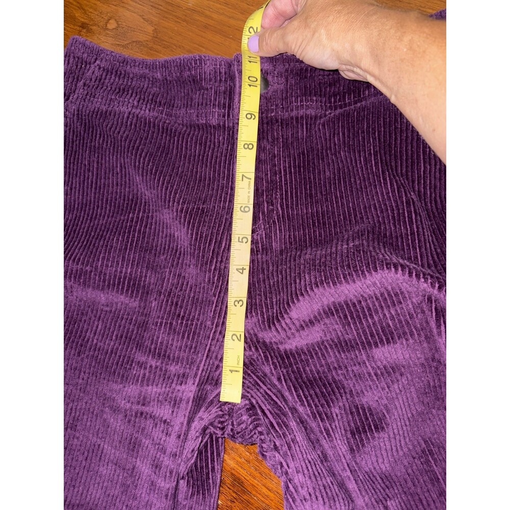 Pact Corduroy Cropped Wide Leg Pants Womens Purple L Stretch Organic Cotton Y2K - Picture 8 of 9